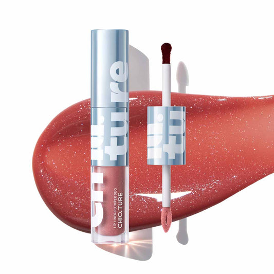 Sunrise Beam lip plumper duo with applicators and warm nude texture