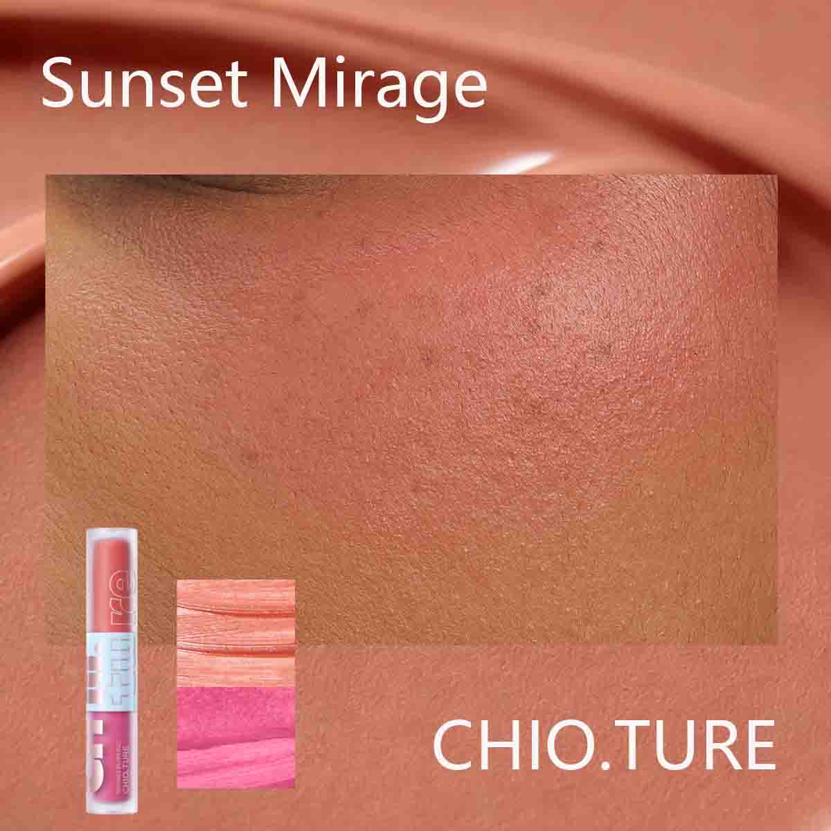 Sunset Mirage bright orange and soft pink blush swatches