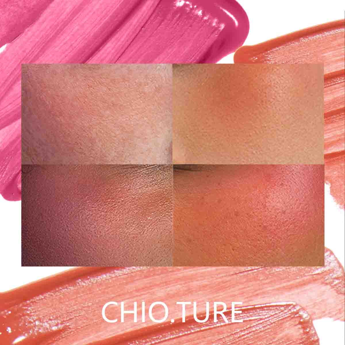 Sunset Mirage blush textures and swatches shown in a collage